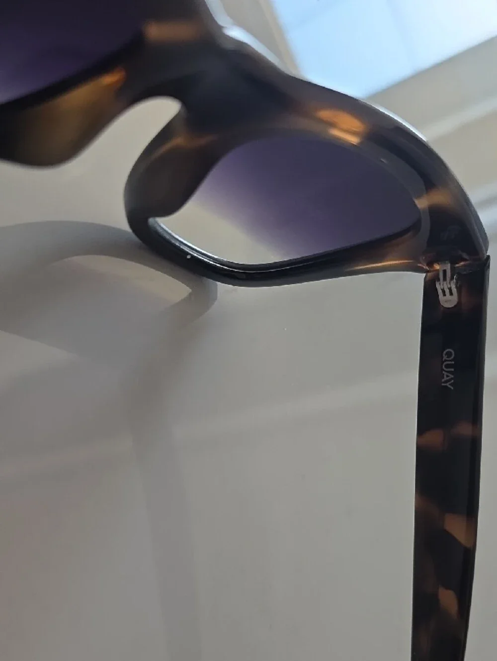Quay Australia Tortoiseshell Frame Sunglasses with Gradient Purple Lenses